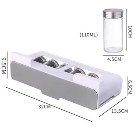 Under Shelf No-Drill Multi-Compartment Hanging Spice Rack